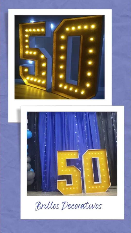 Decoración Para Cumpleaños Números Led 90cm Alquiler · foto 2