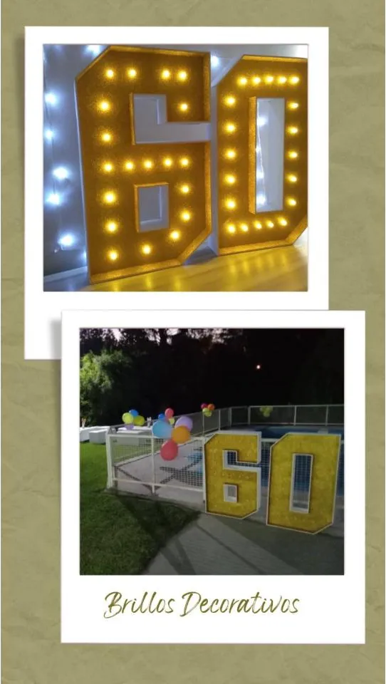 Decoración Para Cumpleaños Números Led 90cm Alquiler · foto 4